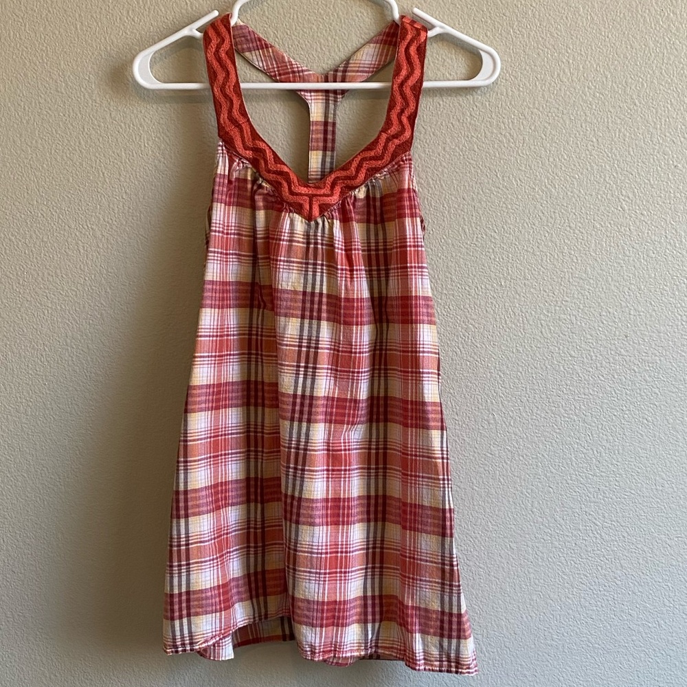 American Rag - Plaid Long Tank Top